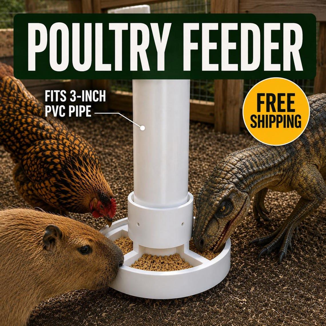 3-Inch PVC Chicken Feeder Bowl